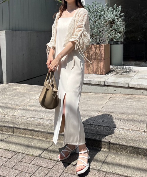 one after another NICE CLAUP（ワンアフターアナザーナイスクラップ）の「メッシュカーディガン（カーディガン/ボレロ・レディース・オフホワイト/アイボリー・FREE）」の18枚目の写真