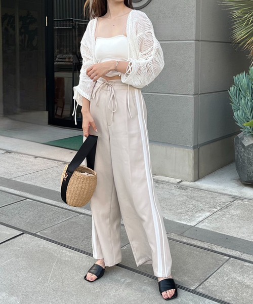 one after another NICE CLAUP（ワンアフターアナザーナイスクラップ）の「メッシュカーディガン（カーディガン/ボレロ・レディース・オフホワイト/アイボリー・FREE）」の7枚目の写真