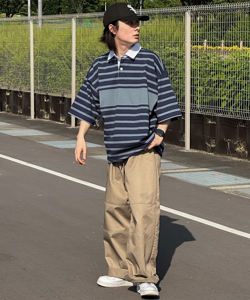 kutir(クティール)の「ビッグシルエットボーダーラガーシャツ(その他トップス・メンズ・ホワイト系その他/ブラック系その他/ブルー系その他・MEDIUM/LARGE)」の22枚目の写真