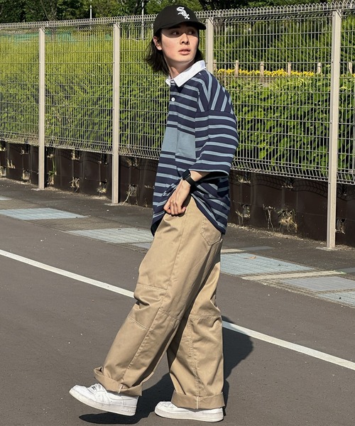 kutir(クティール)の「ビッグシルエットボーダーラガーシャツ(その他トップス・メンズ・ホワイト系その他/ブラック系その他/ブルー系その他・MEDIUM/LARGE)」の6枚目の写真