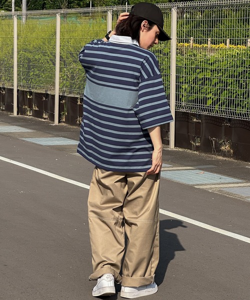 kutir(クティール)の「ビッグシルエットボーダーラガーシャツ(その他トップス・メンズ・ホワイト系その他/ブラック系その他/ブルー系その他・MEDIUM/LARGE)」の13枚目の写真