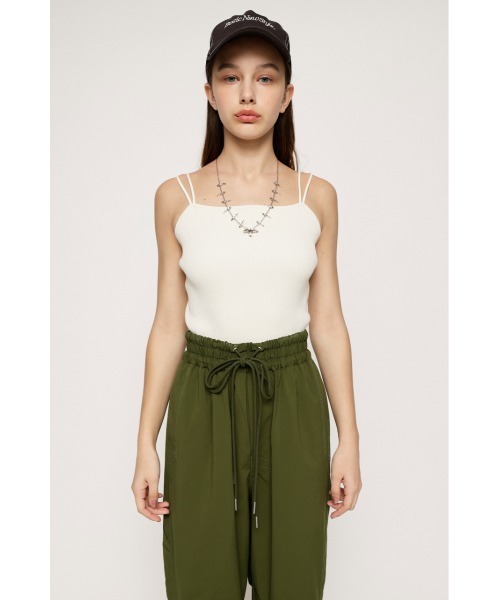 SLY(スライ)の「RIB STRAP CAMI リブ ストラップ キャミ(キャミソール・レディース・ブラック/オレンジ/マルチ/アイボリー/ダークグリーン・FREE)」の6枚目の写真