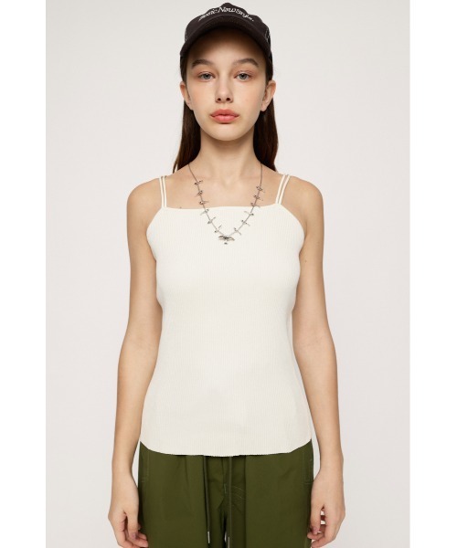 SLY(スライ)の「RIB STRAP CAMI リブ ストラップ キャミ(キャミソール・レディース・ブラック/オレンジ/マルチ/アイボリー/ダークグリーン・FREE)」の8枚目の写真