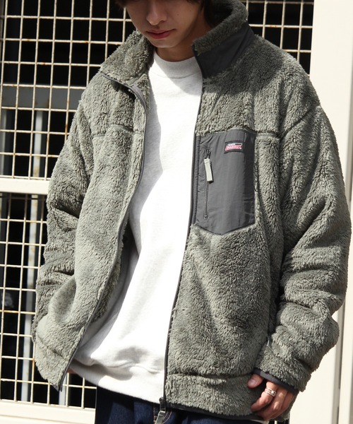 Dickies（ディッキーズ）の「【GENUINE DICKIES/ジェニュインディッキーズ】シャギーボア スタンド ジップブルゾン（ブルゾン・メンズ・アイボリー/オリーブ/ベージュ/チャコール/ブラック/カーキ・M/L/XL）」の5枚目の写真