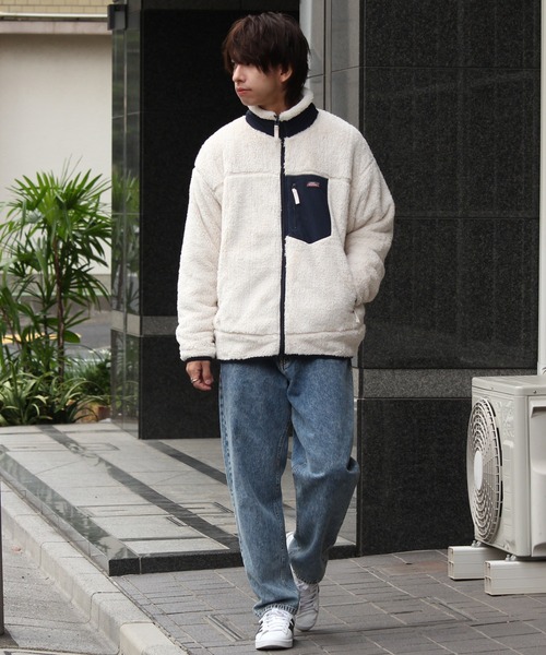 Dickies（ディッキーズ）の「【GENUINE DICKIES/ジェニュインディッキーズ】シャギーボア スタンド ジップブルゾン（ブルゾン・メンズ・アイボリー/オリーブ/ベージュ/チャコール/ブラック/カーキ・M/L/XL）」の19枚目の写真
