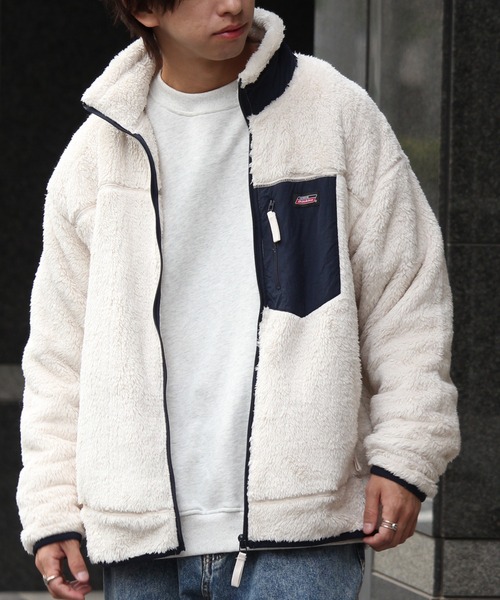 Dickies（ディッキーズ）の「【GENUINE DICKIES/ジェニュインディッキーズ】シャギーボア スタンド ジップブルゾン（ブルゾン・メンズ・アイボリー/オリーブ/ベージュ/チャコール/ブラック/カーキ・M/L/XL）」の21枚目の写真