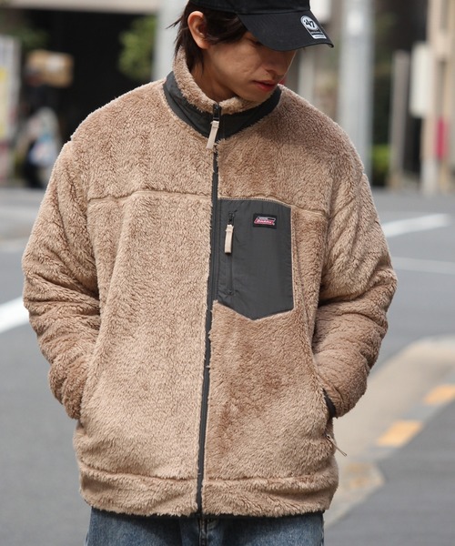 Dickies（ディッキーズ）の「【GENUINE DICKIES/ジェニュインディッキーズ】シャギーボア スタンド ジップブルゾン（ブルゾン・メンズ・アイボリー/オリーブ/ベージュ/チャコール/ブラック/カーキ・M/L/XL）」の18枚目の写真