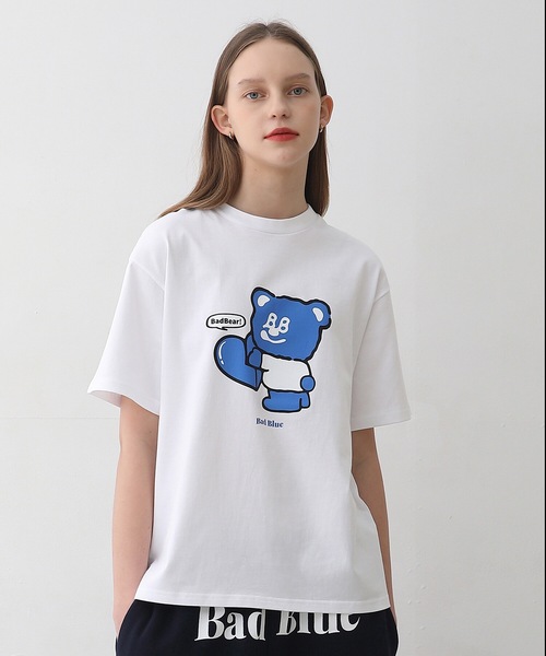 ♦️新品♦️BadBlue Tシャツ BadBear Crop Tee White 87c967afe4210d79467b1a555466a5