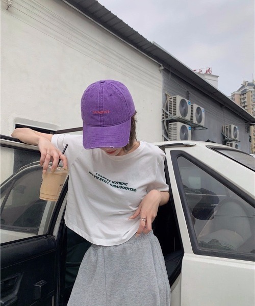 Ada.（エイダ）の「レタリングプリントクロップドTシャツ（Tシャツ/カットソー・レディース・グレー/ホワイト・FREE）」の8枚目の写真