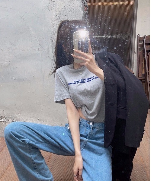 Ada.（エイダ）の「レタリングプリントクロップドTシャツ（Tシャツ/カットソー・レディース・グレー/ホワイト・FREE）」の20枚目の写真