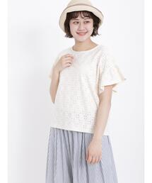 Samansa Mos2 | アイレットレース柄カットソー(Tシャツ/カットソー)
