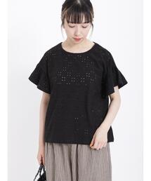Samansa Mos2 | アイレットレース柄カットソー(Tシャツ/カットソー)