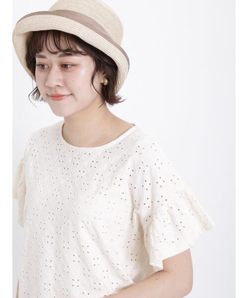 Samansa Mos2(サマンサ モスモス)の「アイレットレース柄カットソー(Tシャツ/カットソー・レディース・ブラック/ミント/キナリ・F)」の6枚目の写真
