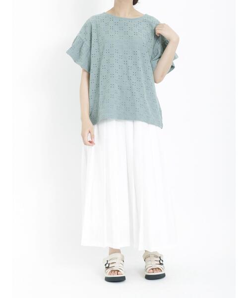 Samansa Mos2(サマンサ モスモス)の「アイレットレース柄カットソー(Tシャツ/カットソー・レディース・ブラック/ミント/キナリ・F)」の17枚目の写真