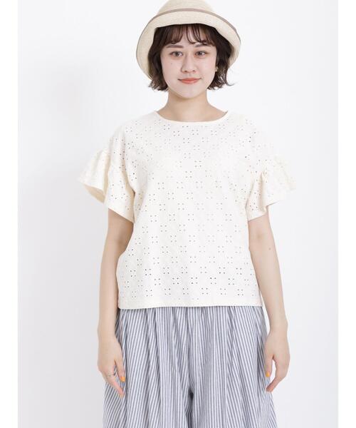 Samansa Mos2(サマンサ モスモス)の「アイレットレース柄カットソー(Tシャツ/カットソー・レディース・ブラック/ミント/キナリ・F)」の18枚目の写真