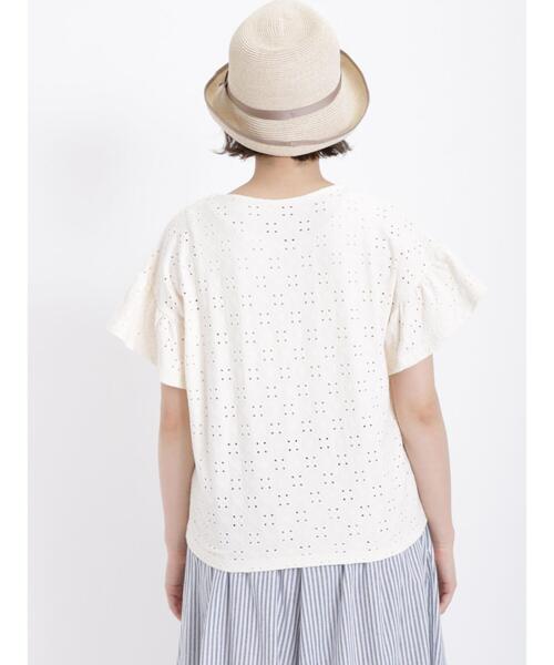 Samansa Mos2(サマンサ モスモス)の「アイレットレース柄カットソー(Tシャツ/カットソー・レディース・ブラック/ミント/キナリ・F)」の20枚目の写真