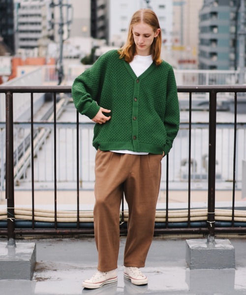 ＪＵＧＬＡＮＳ（ユグランス）の「Revo.　ワッフル編み　カーディガン（カーディガン/ボレロ・メンズ・グリーン/ブラック/オレンジ/グレー・L/M）」の10枚目の写真