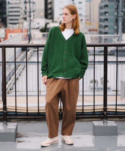 ＪＵＧＬＡＮＳ（ユグランス）の「Revo.　ワッフル編み　カーディガン（カーディガン/ボレロ・メンズ・グリーン/ブラック/オレンジ/グレー・L/M）」の11枚目の写真