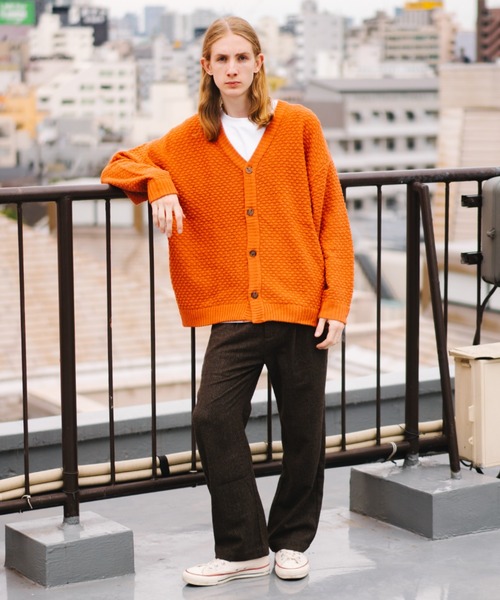 ＪＵＧＬＡＮＳ（ユグランス）の「Revo.　ワッフル編み　カーディガン（カーディガン/ボレロ・メンズ・グリーン/ブラック/オレンジ/グレー・L/M）」の13枚目の写真