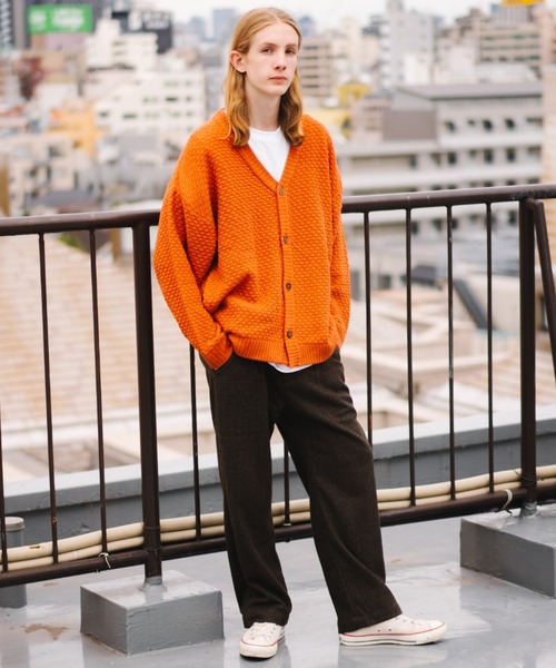 ＪＵＧＬＡＮＳ（ユグランス）の「Revo.　ワッフル編み　カーディガン（カーディガン/ボレロ・メンズ・グリーン/ブラック/オレンジ/グレー・L/M）」の14枚目の写真