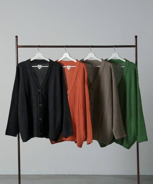 ＪＵＧＬＡＮＳ（ユグランス）の「Revo.　ワッフル編み　カーディガン（カーディガン/ボレロ・メンズ・グリーン/ブラック/オレンジ/グレー・L/M）」の20枚目の写真