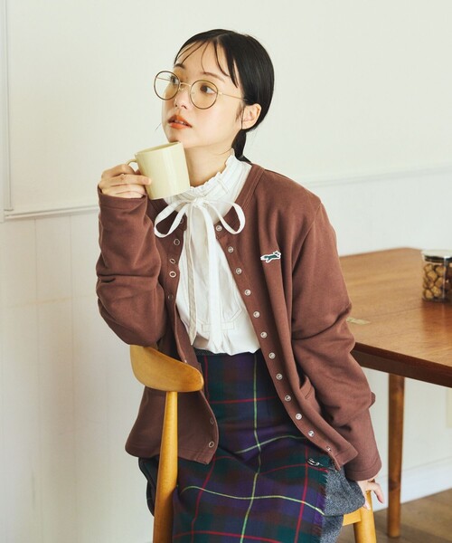 FREAK'S STORE（フリークスストア）の「TOWN CRAFT × FREAK'S STORE/タウンクラフト 別注 コンパクト カーディガン（カーディガン/ボレロ・レディース・ブラウン/その他13/ピンク/ブラック/ナチュラル・ﾌﾘ-）」の3枚目の写真