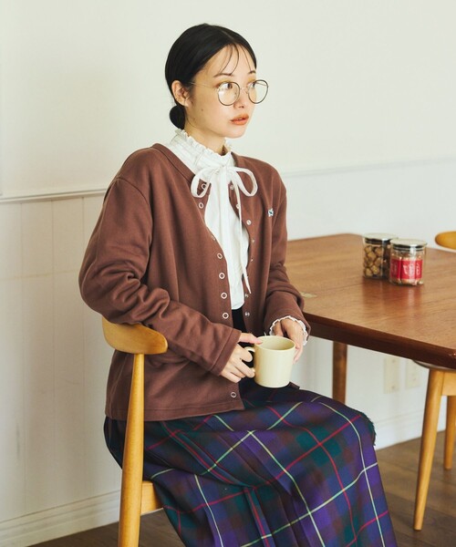 FREAK'S STORE（フリークスストア）の「TOWN CRAFT × FREAK'S STORE/タウンクラフト 別注 コンパクト カーディガン（カーディガン/ボレロ・レディース・ブラウン/その他13/ピンク/ブラック/ナチュラル・ﾌﾘ-）」の11枚目の写真