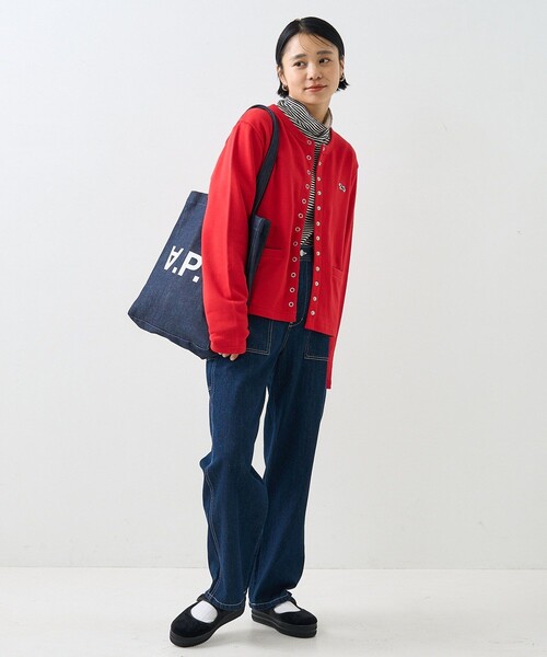 FREAK'S STORE（フリークスストア）の「TOWN CRAFT × FREAK'S STORE/タウンクラフト 別注 コンパクト カーディガン（カーディガン/ボレロ・レディース・ブラウン/その他13/ピンク/ブラック/ナチュラル・ﾌﾘ-）」の15枚目の写真