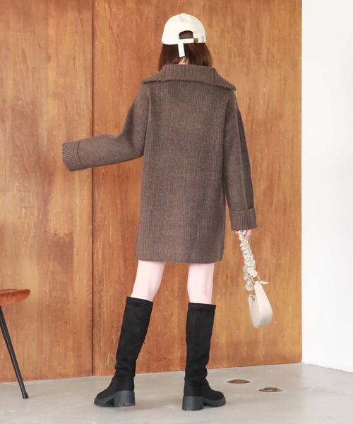 archives（アルシーヴ）の「リングハーフｚｉｐニットミニワンピース（ワンピース・レディース・ブラウン/ベージュ/オレンジ/アイボリー/モカ・MEDIUM）」の18枚目の写真