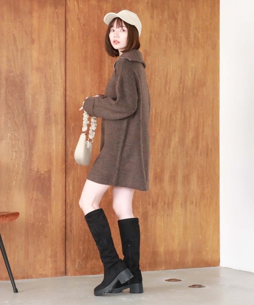 archives（アルシーヴ）の「リングハーフzipニットミニ