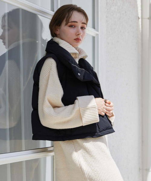 archives（アルシーヴ）の「リングハーフｚｉｐニットミニワンピース（ワンピース・レディース・ブラウン/ベージュ/オレンジ/アイボリー/モカ・MEDIUM）」の8枚目の写真