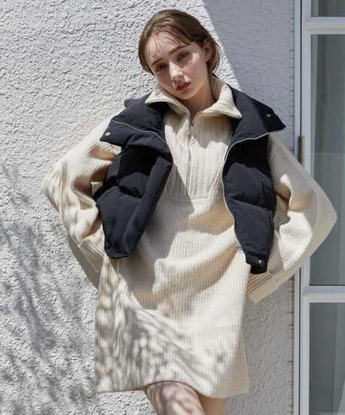 archives（アルシーヴ）の「リングハーフｚｉｐニットミニワンピース（ワンピース・レディース・ブラウン/ベージュ/オレンジ/アイボリー/モカ・MEDIUM）」の10枚目の写真