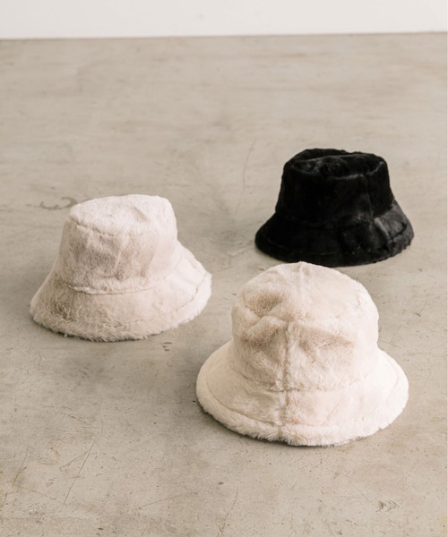 OLIVE des OLIVE（オリーブデオリーブ）の「【WEB限定カラー有】ファーバケットハット　1032150040（ハット・レディース・ブラック/ベージュ/アイボリー・FREE）」の4枚目の写真