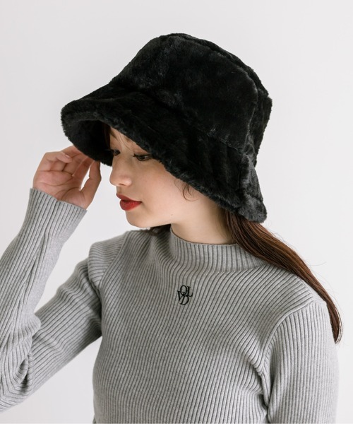OLIVE des OLIVE（オリーブデオリーブ）の「【WEB限定カラー有】ファーバケットハット　1032150040（ハット・レディース・ブラック/ベージュ/アイボリー・FREE）」の9枚目の写真