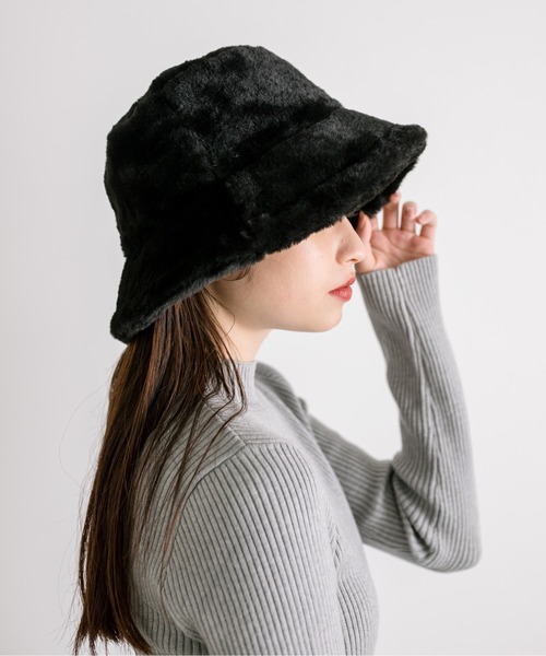 OLIVE des OLIVE（オリーブデオリーブ）の「【WEB限定カラー有】ファーバケットハット　1032150040（ハット・レディース・ブラック/ベージュ/アイボリー・FREE）」の10枚目の写真