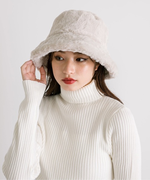 OLIVE des OLIVE（オリーブデオリーブ）の「【WEB限定カラー有】ファーバケットハット　1032150040（ハット・レディース・ブラック/ベージュ/アイボリー・FREE）」の12枚目の写真