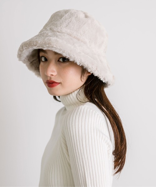 OLIVE des OLIVE（オリーブデオリーブ）の「【WEB限定カラー有】ファーバケットハット　1032150040（ハット・レディース・ブラック/ベージュ/アイボリー・FREE）」の13枚目の写真