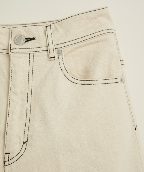 PUBLIC TOKYO(パブリックトウキョウ)の「【洗える・美脚・足長・ストレッチ】PUBLIC DENIM/ハイウエストワイドストレートデニムパンツ(デニムパンツ・レディース・ブラック/ホワイト・3/1/2/4)」の10枚目の写真