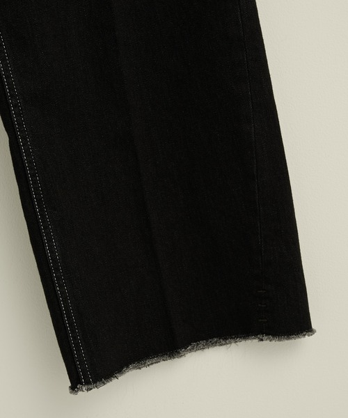 PUBLIC TOKYO(パブリックトウキョウ)の「【洗える・美脚・足長・ストレッチ】PUBLIC DENIM/ハイウエストワイドストレートデニムパンツ(デニムパンツ・レディース・ブラック/ホワイト・3/1/2/4)」の19枚目の写真