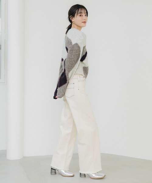 洗える・美脚・足長・ストレッチ】PUBLIC DENIM/ハイウエストワイド