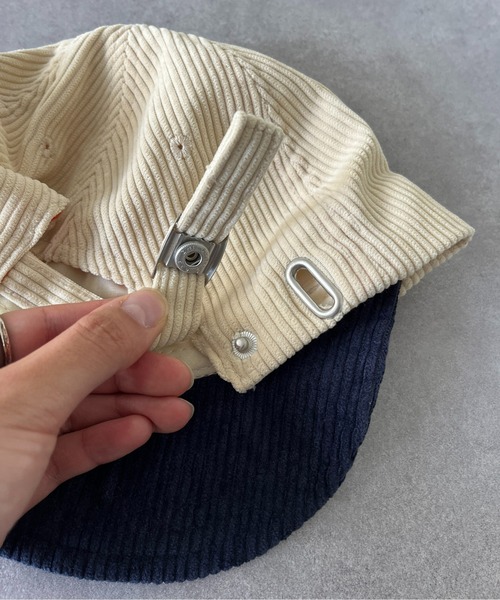 UNIVERSAL OVERALL（ユニバーサルオーバーオール）の「コーデュロイショートバイザー（キャップ・メンズ・ブラック/ベージュ/アイボリー・FREE）」の11枚目の写真