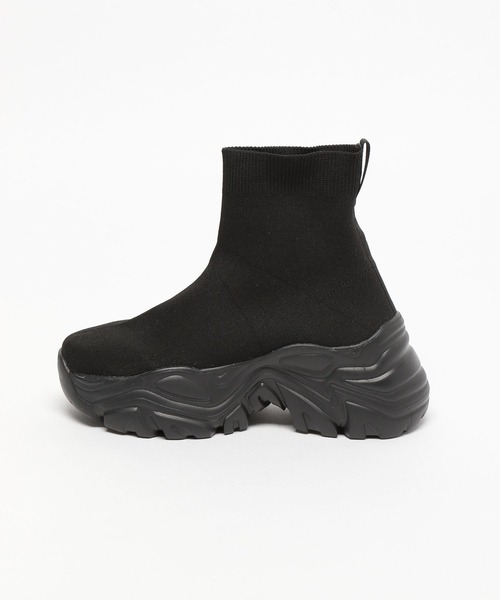 LAKOLE（ラコレ）の「スニーカーソールニットブーツ / 969369（ブーツ・レディース・ベージュ/ブラック・LARGE/MEDIUM）」の8枚目の写真