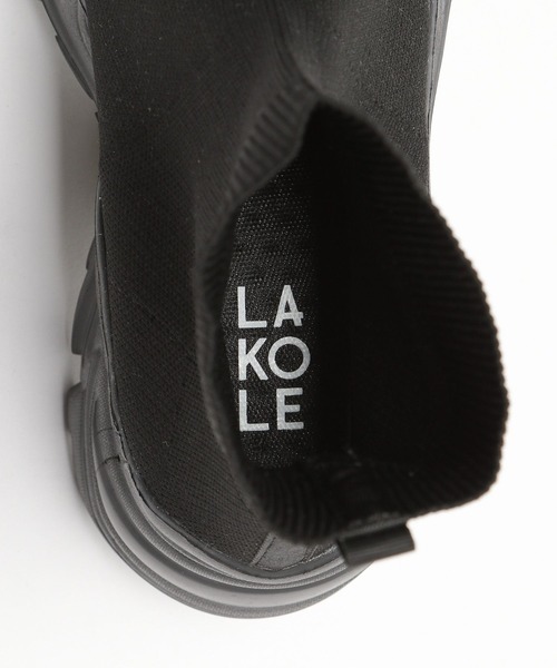 LAKOLE（ラコレ）の「スニーカーソールニットブーツ / 969369（ブーツ・レディース・ベージュ/ブラック・LARGE/MEDIUM）」の16枚目の写真