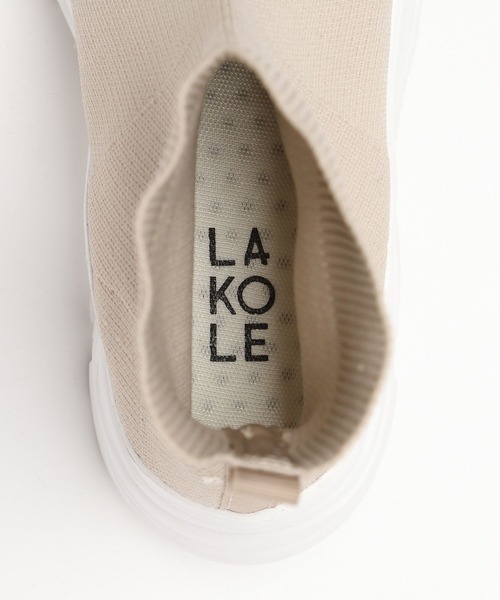 LAKOLE（ラコレ）の「スニーカーソールニットブーツ / 969369（ブーツ・レディース・ベージュ/ブラック・LARGE/MEDIUM）」の19枚目の写真