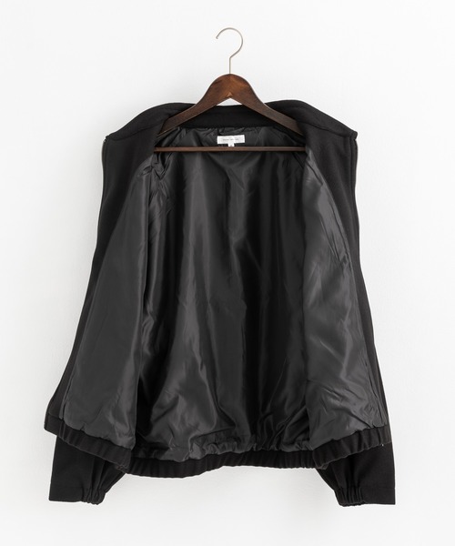 Rocky Monroe（ロッキーモンロー）の「オーバーサイズ ウールテックメルトン ドルマンスリーブショートブルゾン（ブルゾン・メンズ・ブラック/チャコール/ネイビー/オフホワイト/グレイッシュベージュ/ブラウン・L/M）」の18枚目の写真