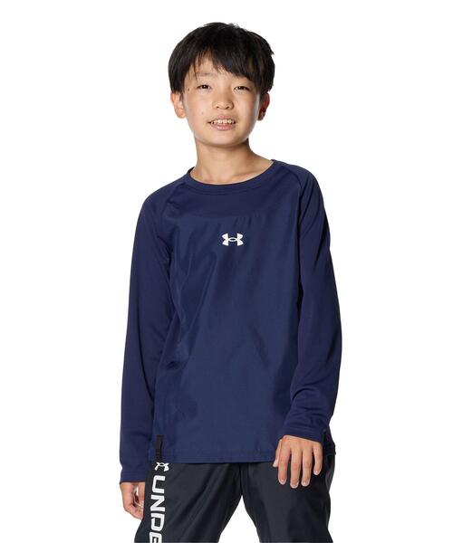 UNDER ARMOUR(アンダーアーマー)の「UAハイブリッド ロングスリーブTシャツ(ベースボール/KIDS)(Tシャツ/カットソー・キッズ・ネイビー・140cm/150cm/160cm)」の1枚目の写真