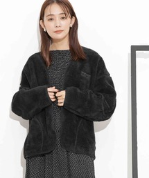 WILD THINGS/FLUFFY BOA ZIP CARDIGAN