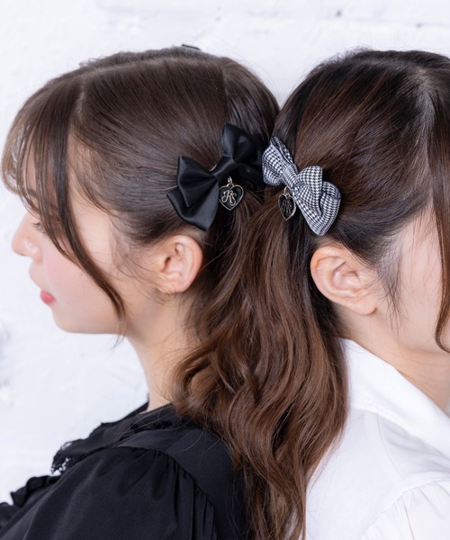 ラパフェ♡ローズレースクリップ 2個セット♡ DearMyLoveRose（ディアマイラブローズ）の「RSハートチャームリボン