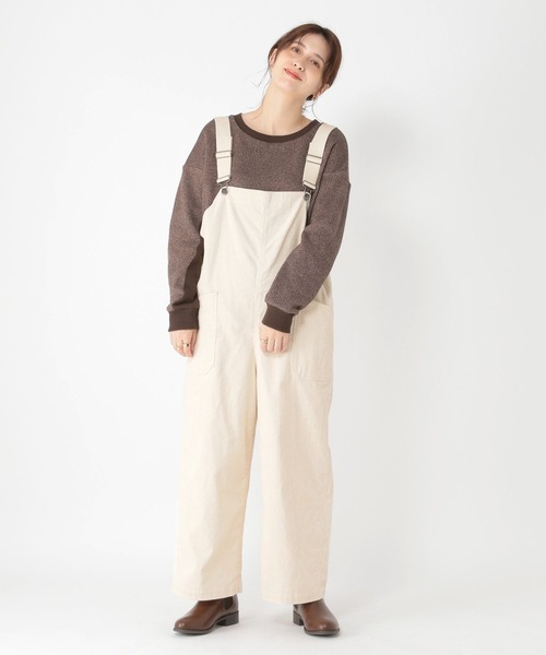 studio CLIP(スタディオクリップ)の「ワークコーデュロイサロペ(サロペット/オーバーオール・レディース・ネイビー/アイボリー/グレー・FREE)」の5枚目の写真