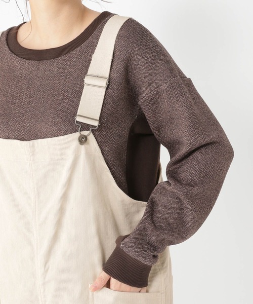 studio CLIP(スタディオクリップ)の「ワークコーデュロイサロペ(サロペット/オーバーオール・レディース・ネイビー/アイボリー/グレー・FREE)」の11枚目の写真